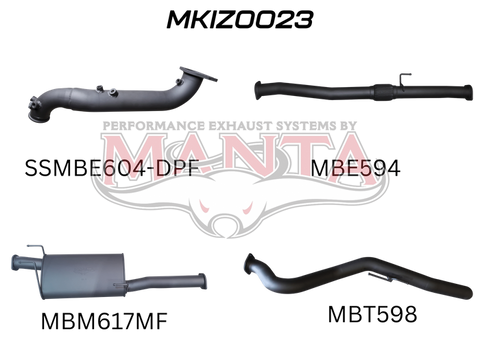Manta Performance Turbo Back without Cat & with Muffler (D-Max 20+) — fits Isuzu D-Max Rt TFS