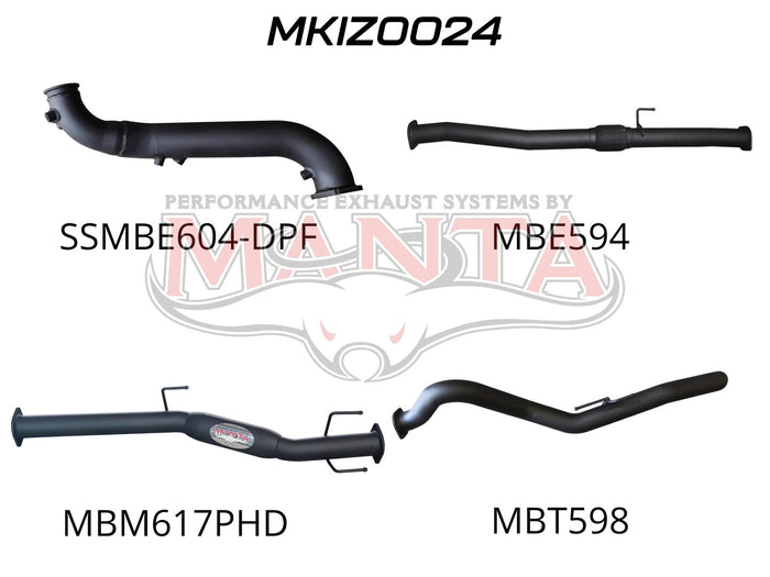 Manta Performance Turbo Back without Cat & with Hotdog (D-Max 20+) — fits Isuzu D-Max Rt TFS