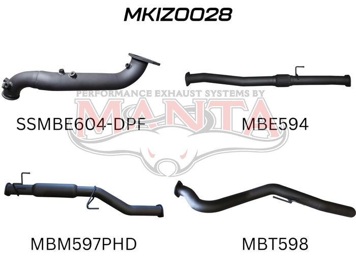 Manta Performance Turbo Back without Cat & with Hotdog (D-Max 17+) — fits Isuzu D-Max Rt TFS