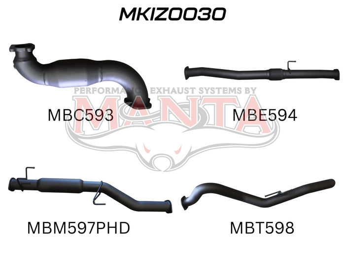 Manta Performance Exhaust Full System with Cat & with Hotdog (D-Max 12+) — fits Isuzu D-Max RC TFS