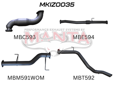 Manta Performance Exhaust Full System with Cat & without Muffler (MU-X 12+) — fits Isuzu MU-X