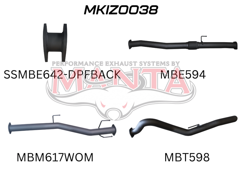 Manta Performance DPF Back (D-Max 21 On 1.9L) — fits Isuzu D-Max Tcx