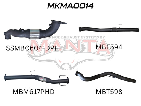Manta Performance Turbo Back with Cat & Hotdog (BT-50 20+) — fits Mazda BT-50 UP