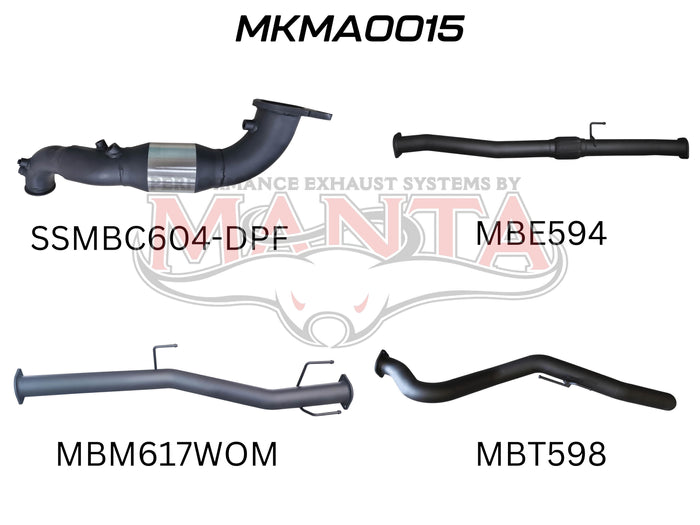 Manta Performance Turbo Back with Cat & without Muffler (BT-50 20+)
