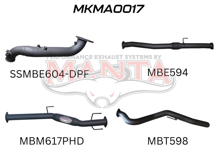 Manta Performance Turbo Back without Cat & with Hotdog (BT-50 20+) — fits Mazda BT-50 UP
