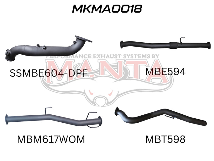 Manta MKMA0018 Turbo Back without Cat & Muffler (BT-50 20+)