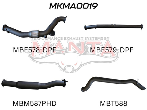 Manta Performance Exhaust Full System without Cat & with Hotdog (BT-50) — fits Mazda BT-50 UP