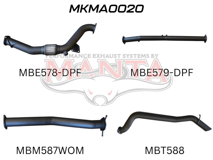 Manta Performance Exhaust Full System without Cat & without Muffler (BT-50)