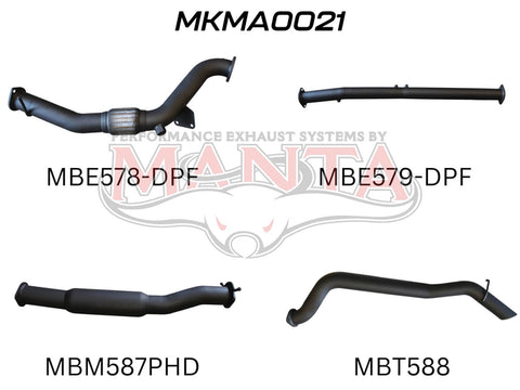 Manta Performance Exhaust Full System with Cat & with Hotdog (BT-50)