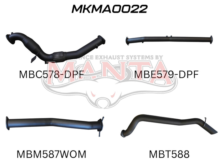 Manta Performance Exhaust Full System with Cat & without Muffler (BT-50)