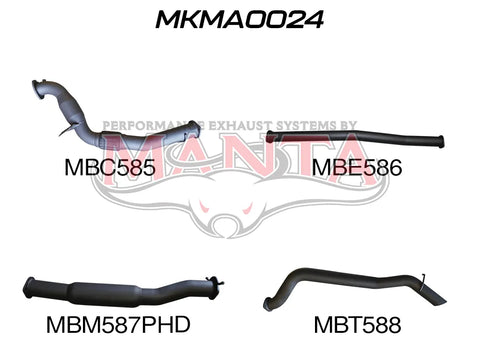 Manta Performance Performance Cat Back System (BT50 B32P 3.2L With Cat and Hotdog)