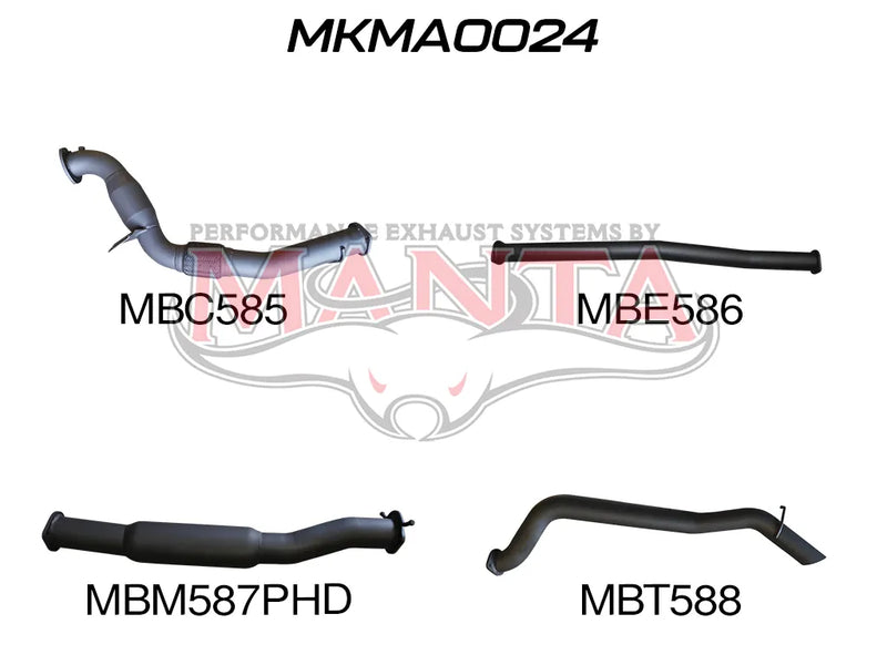 Manta Performance Performance Cat Back System (BT50 B32P 3.2L With Cat and Hotdog)