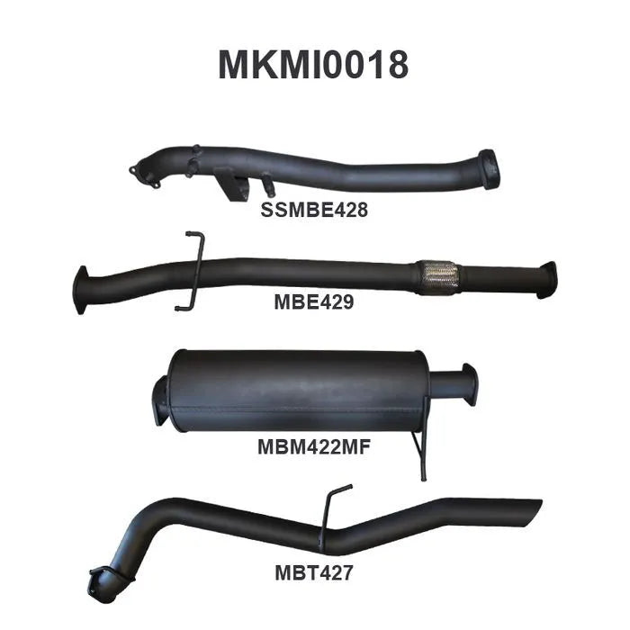 Manta Performance Turbo Back without Cat - Muffler (Triton MQ 15-18) — fits Mitsubishi Triton