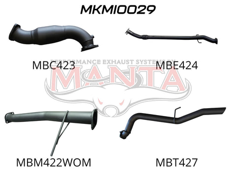 Manta Performance Exhaust Full System with Cat & without Muffler (Triton MN 09-14)