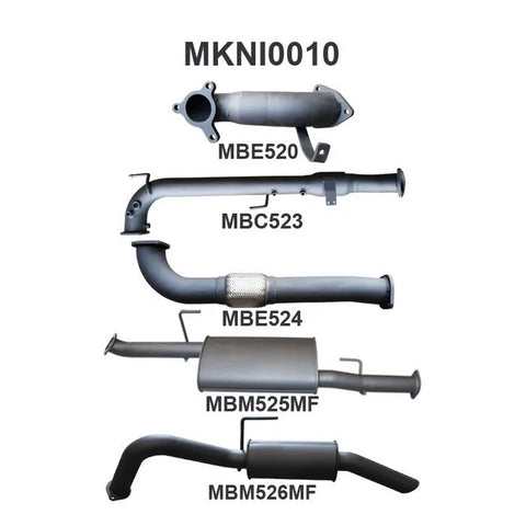 Manta Performance Exhaust System with Cat R Muffler (Navara D40 05-07) — fits Nissan Navara