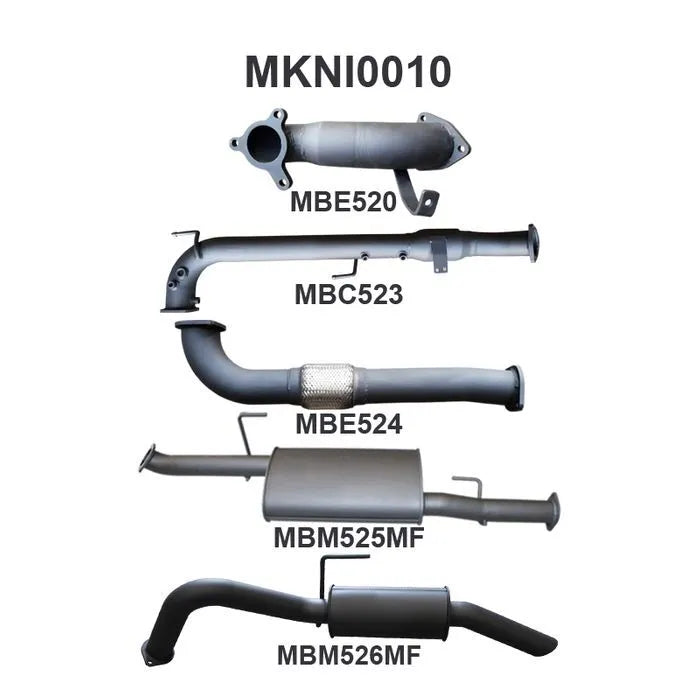 Manta Performance Exhaust System with Cat R Muffler (Navara D40 05-07) — fits Nissan Navara