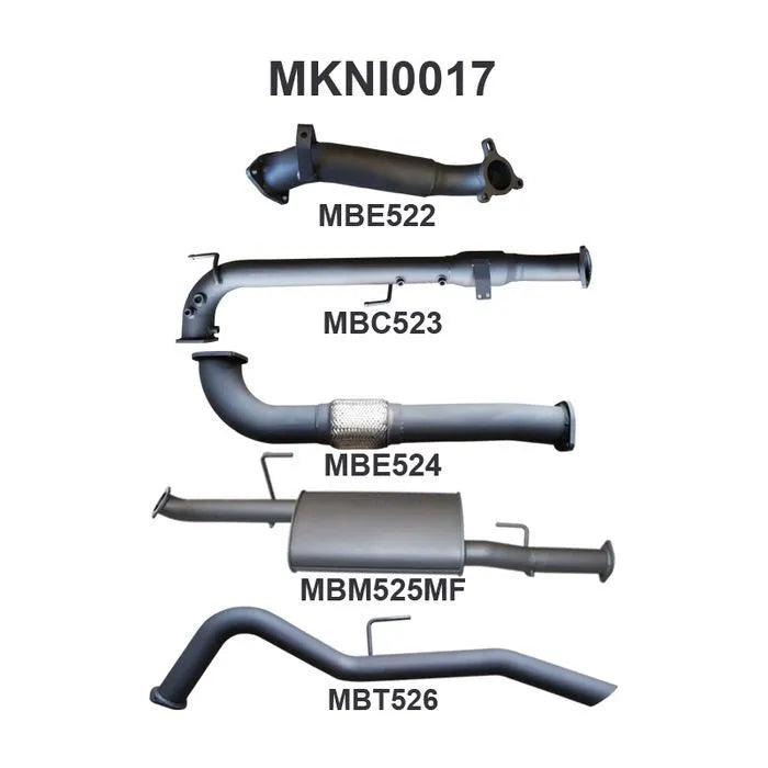Manta Performance Exhaust System with Cat R Tailpipe (Navara D40 05-15) — fits Nissan Navara