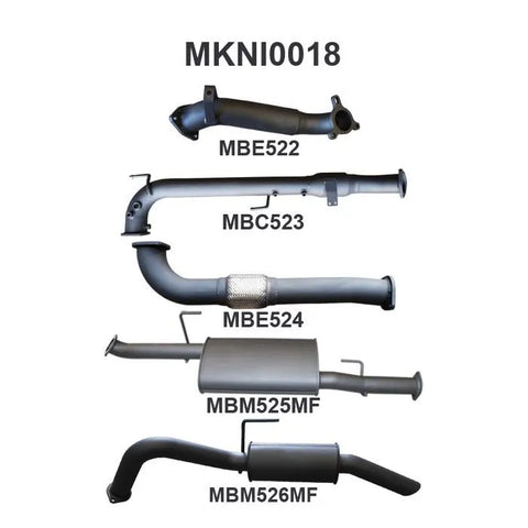 Manta Performance Exhaust System with Cat R Muffler (Navara D40 05-15) — fits Nissan Navara