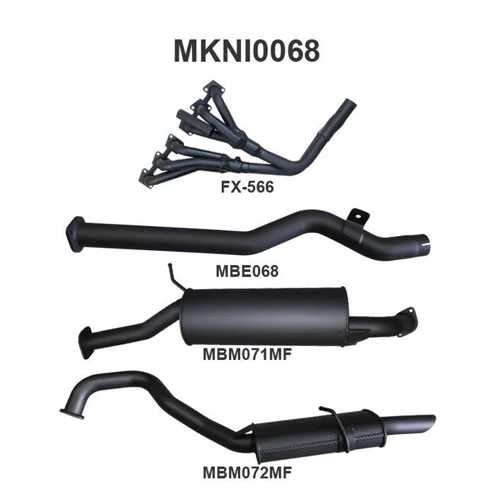 Manta Performance Full System with Center Muffler & Rear Hotdog - No Cat (Patrol GU 97-16) — fits Nissan Patrol GU
