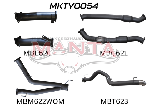 Manta Performance Dual 3in with Cat without Muffler - 4in Exit (Landcruiser VDJ200 07+) — fits Toyota Landcruiser 2...
