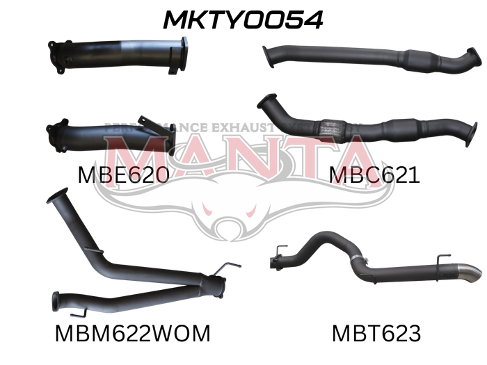 Manta MKTY0054 Dual 3in with Cat without Muffler - 4in Exit (Landcruiser VDJ200 07+)