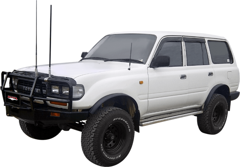 Manta Performance Single 2.5in Full System with Extractors Aluminised Steel - Medium (Landcruiser HZJ80 80-90) — fi...