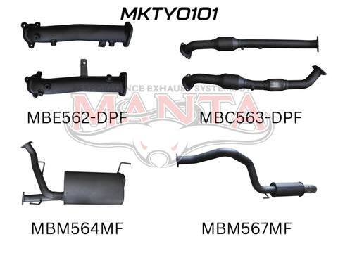 Manta Performance 2.5in DPF with Cat Muffler C&R Dump Tip (Landcruiser VDJ200 07+)
