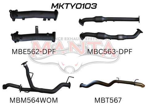 Manta Performance 2.5in DPF with Cat Pipe only Dump Tip (Landcruiser VDJ200 07+)