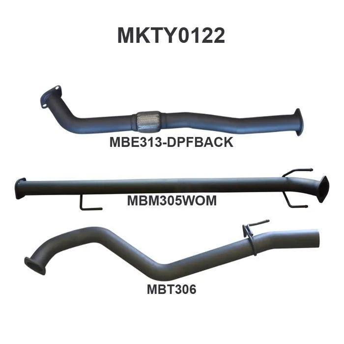 Manta Performance 3in DPF Back (Hilux GUN126R 15+) — fits Toyota Hilux An120 An130 Series