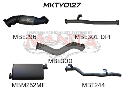 Manta Performance 3in without Cat & with Muffler DPF (Landcruiser VDJ79 07+)