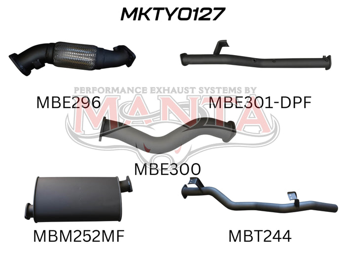 Manta MKTY0127 3in without Cat & with Muffler DPF | Kren Offroad NZ