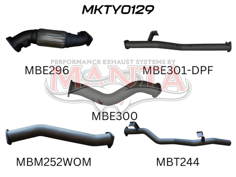 Manta Performance 3in without Cat, WOM, DPF (Landcruiser VDJ79 07+) — fits Toyota Landcruiser 79 Series