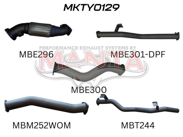 Manta Performance 3in without Cat, WOM, DPF (Landcruiser VDJ79 07+) — fits Toyota Landcruiser 79 Series