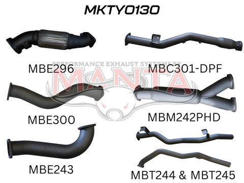 Manta Performance Exhaust Full System with Cat & with Hotdog (Landcruiser VDJ79 07+) — fits Toyota Landcruiser 79 S...