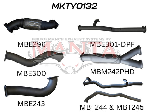 Manta Performance Dual 3in without Cat & with Hotdog DPF (Landcruiser VDJ79 07+) — fits Toyota Landcruiser 79 Series