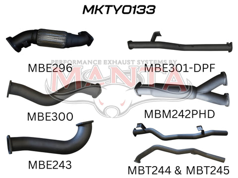 Manta Performance Dual 3in without Cat, WOM DPF (Landcruiser VDJ79 07+) — fits Toyota Landcruiser 79 Series