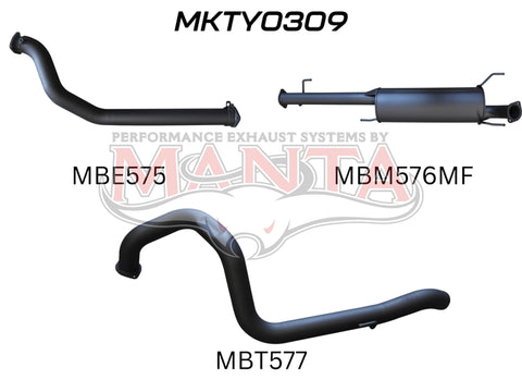 Manta Performance 3in No Cat & No Rear Muffler (Prado KDJ120/150 02+) — fits Toyota Landcruiser Prado 150 Series