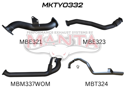Manta Performance 3in Turbo Back without Muffler (Landcruiser HZJ105 90-00)