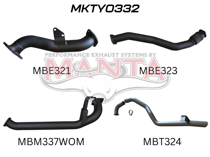 Manta Performance 3in Turbo Back without Muffler (Landcruiser HZJ105 90-00) — fits Toyota Landcruiser 105 Series