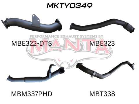 Manta Performance 3in Turbo Back With Hotdog To Suit Dts Turbo Kit (Landcruiser HZJ80) — fits Toyota Landcruiser 80...