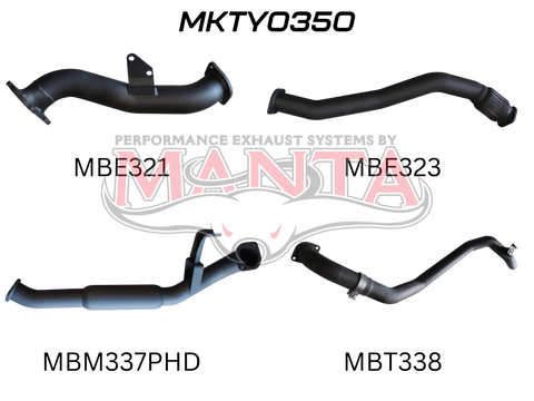 Manta Performance 3in Turbo Back With Hotdog To Suit CT26 Turbo (Landcruiser HZJ80) — fits Toyota Landcruiser 80 Se...