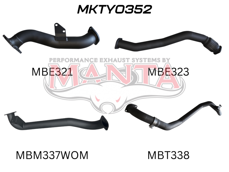 Manta Performance 3in Turbo Back Without Muffler To Suit CT26 Turbo (Landcruiser HZJ80) — fits Toyota Landcruiser 8...