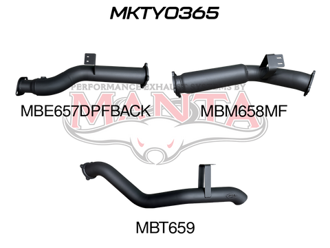 Manta Performance 4in DPF Back with Muffler (Landcruiser VDJ76 4.5L V8 Wagon) — fits Toyota Landcruiser 76 Series