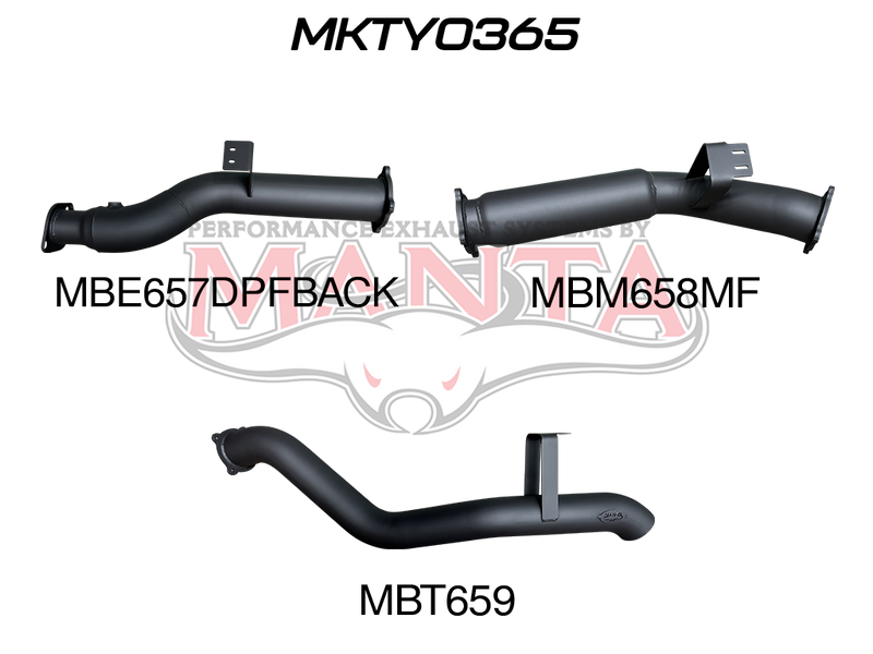 Manta Performance 4in DPF Back with Muffler (Landcruiser VDJ76 4.5L V8 Wagon) — fits Toyota Landcruiser 76 Series