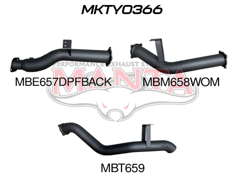 Manta Performance 4in DPF Back without Muffler (Landcruiser VDJ76 4.5L V8 Wagon) — fits Toyota Landcruiser 76 Series
