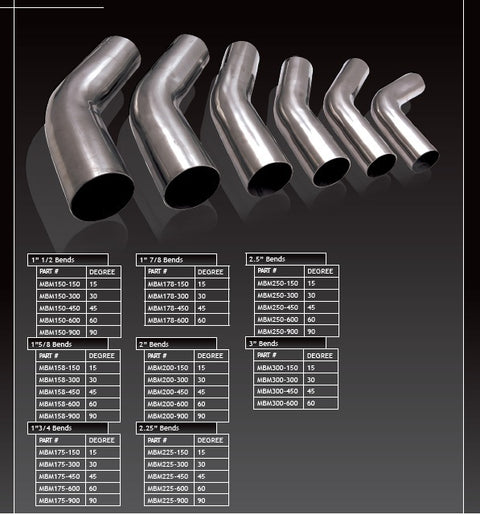 XForce 1.75"/60 Degree Mandrel Bend - Semi Bright Steel