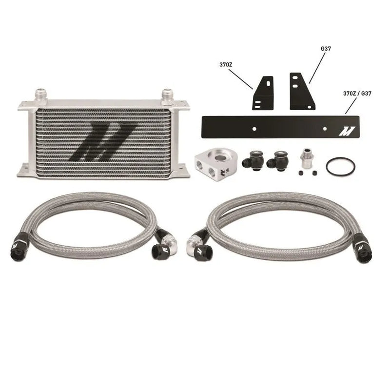 Mishimoto Oil Cooler Kit (370Z) Silver, Non Thermostatic — fits Infiniti G37