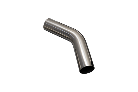 XForce 45 degree 2.5in Stainless Steel Mandrel Bend 1.5D 6in Leg - Polished