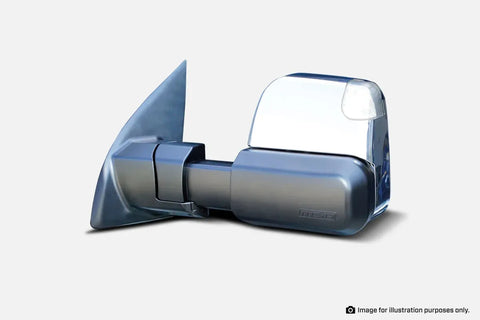 MSA 4x4 Towing Mirrors Electric Indicators Chrome (Pajero 01-21) — fits Mitsubishi Pajero Ns NT
