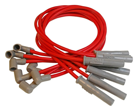 MSD Super Conductor Spark Plug Wire Set, AMC V8 Engines For use on AMC V8 engines, Red jacket — fits Jeep Cj Series...